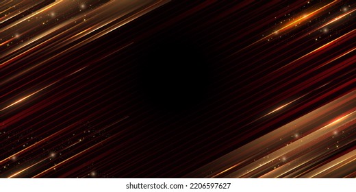 Black Golden Side Slant Speed Lines Award Background. Trophy on Luxury Background. Modern Shimmer Abstract Design Template. LED Visual Motion Graphics. Wedding Invitation Poster. Certificate Design - Powered by Shutterstock