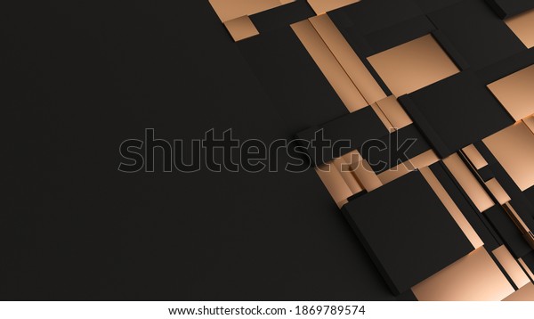Black\
and golden tessellated rectangular surface. Abstract background\
with fragmented tiles. 3D Illustration render design pattern with\
place for text. Subdivided modern mosaic\
bacdrop