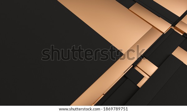 Black\
and golden tessellated rectangular surface. Abstract background\
with fragmented tiles. 3D Illustration render design pattern with\
place for text. Subdivided modern mosaic\
bacdrop