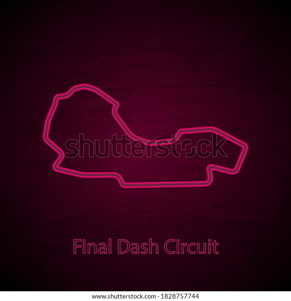 Black gradient background with pink neon outline\
road silhouette and\
text