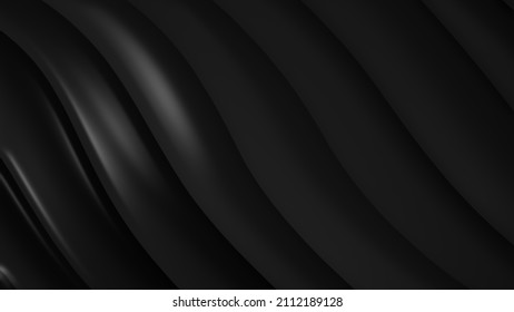 Black gray gradient geometric abstract background. Elegant curved lines and shape with color graphic design. 3d Rendering.