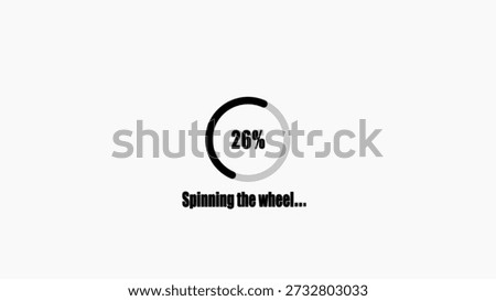 Black and gray pie chart with 26 percent and spinning the wheel 