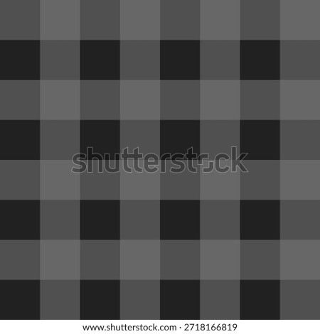 Black and gray plaid checkered pattern, seamless geometric background. Neutral modern design suitable for fabric, paper products, stationery, and surface pattern projects.