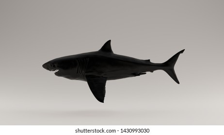 Black Great White Shark Left View 3d Illustration 3d Render