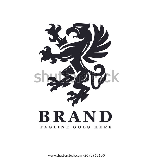 Black Griffin Heraldic Logo\
Design