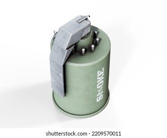 Black Hand Flash Bang Smoke Grenade 3d Illustration 3d Render