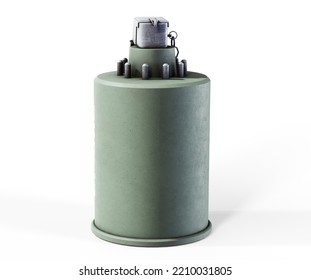 Black Hand Flash Bang Smoke Grenade 3d Illustration 3d Render