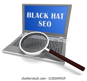 Black Hat Seo Website Optimization 3d Rendering Shows Search Engine Marketing Such As Linkbuilding Keywords Ranking And Promotion
