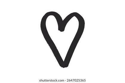 Corazón negro dibujado con