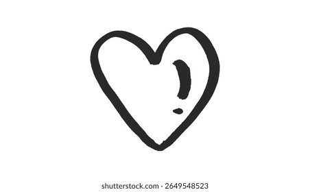 Corazón negro dibujado con