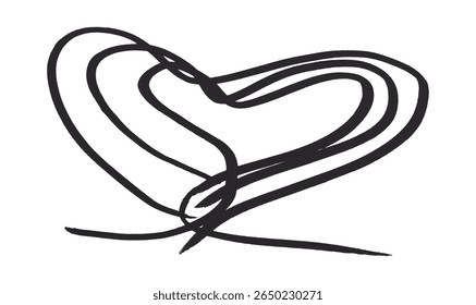 Corazón negro dibujado con