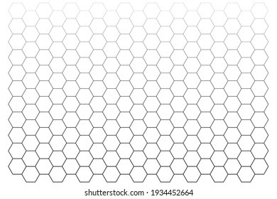 Black hexagonal line illustration on white background