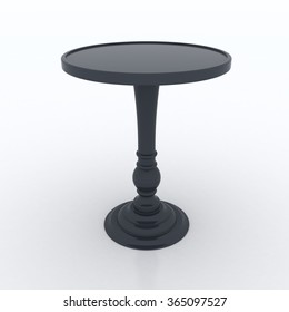 Black High Top Table Isolated On White Background 3D Illustration