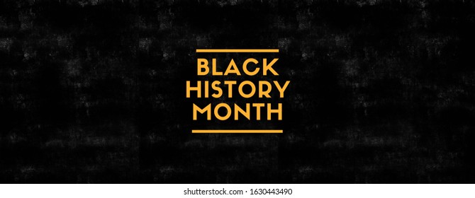 Black History Month African American History Month poster or cover with black grunge background