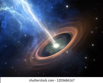 Black Hole In Deep Space, 3D Illustration