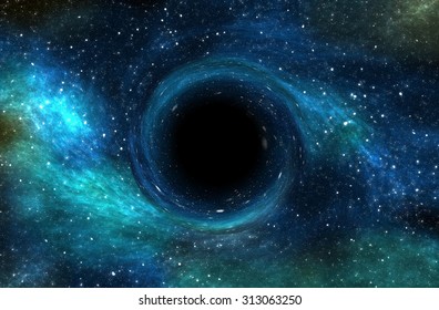 Black hole over star field in outer space