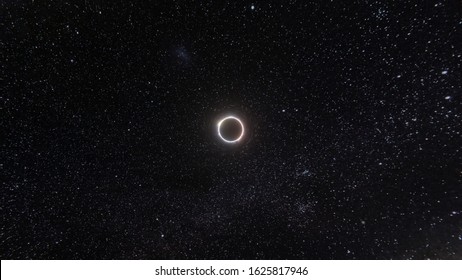 Black Hole Ring realistic illustration. 8k resolution space wallpaper.