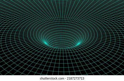 Black Hole Scheme With Gravity Grid For Scientific Presentation Or Abstract Background