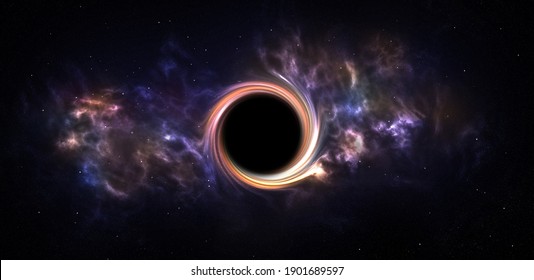 Black hole in a space. 3D illustration