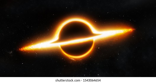 Black Hole Space Illustration With Accretion Disk