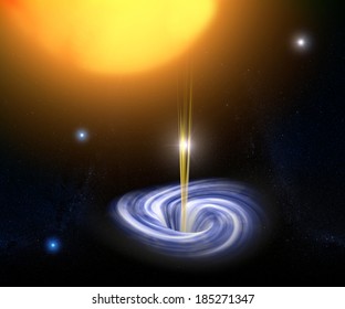 Black Hole, Space, Sun