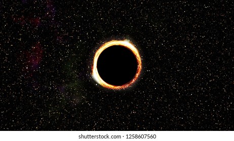 black hole swalloing stars and light around it