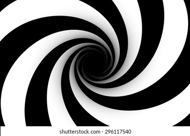 Black Hole Black And White 3d Illustration 