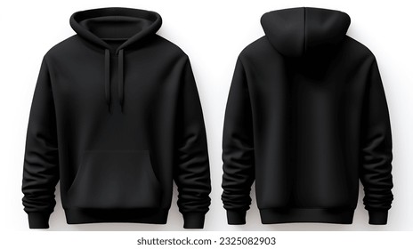 black hoodie on white background