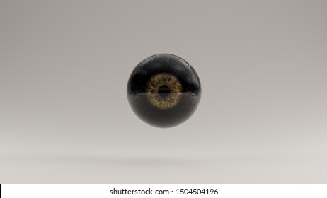 Black Human Eyeball With A Gold Iris 3d Illustration 3d Render