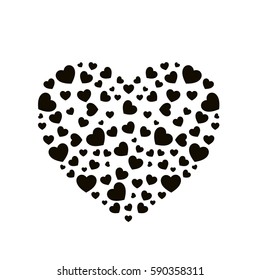 Black Icon Heart Small Hearts Inside Stock Illustration 590358311 ...