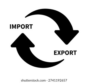 Black Icon with Import and Export Arrows