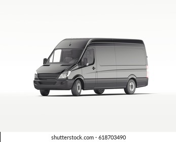 Black Industrial Van. Template For Branding And Corporate Identity On Transport. 3d Rendering