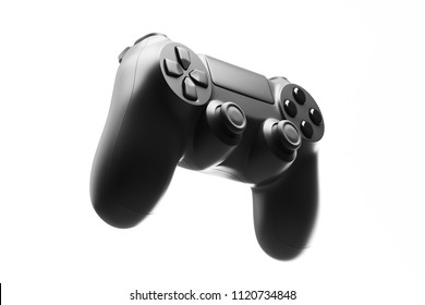 Black Joystick Isolated On White Background. 3d Rendering