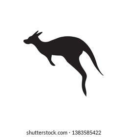 Kangaroo Black Sign Isolated On White Stock Vector (Royalty Free ...