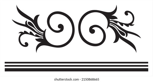 Black Lacquer Design.Black Line Pattern Border 