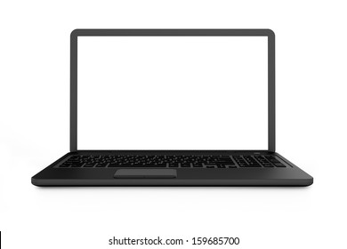 Black Laptop With White Screen