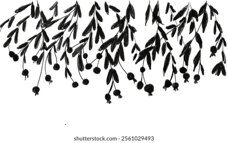 black leaf of tree and drown flow