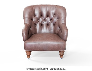 Black Leather Armchair 3d Render