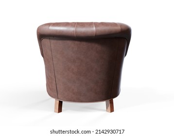 Black Leather Armchair 3d Render