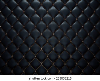 Black leather pattern with diamonds and golden wire. Comfort and luxury - Shutterstock ID 233033215