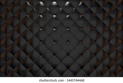 Black Leather Sofa Texture ,3D rendering 