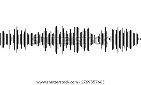 Black line audio wave visualisation voice record effect for overlay. audio sound wave spectrum concept,
