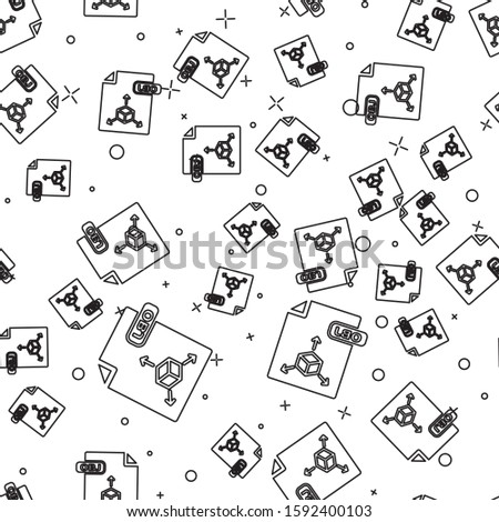 Black line OBJ file document. Download obj button icon isolated seamless pattern on white background. OBJ file symbol.  
