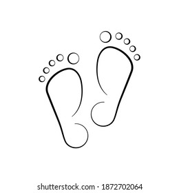 black linear foot logo. concept of new family member, first child, happy mom and dad, small first walk, baby care. sticker for card, cosmetics, clothes and shoes. drawing sign isolated on white - Powered by Shutterstock