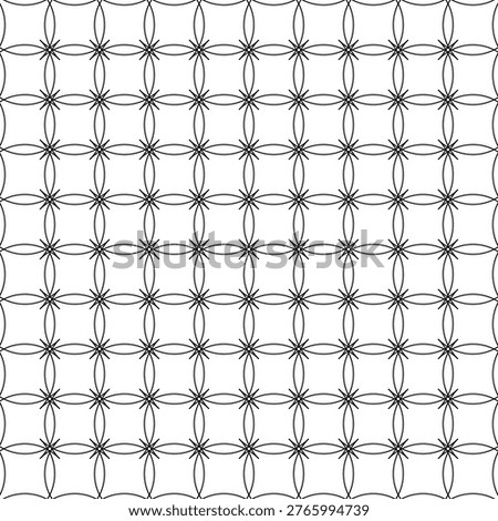 black lines forming a repeating pattern of interconnected shapes on white background