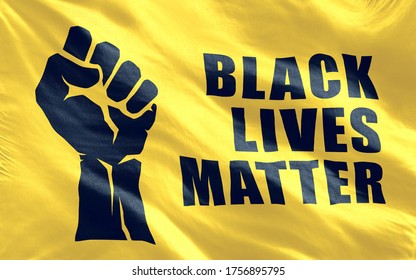 Black Lives Matter BLM Flag Banner Poster Background Concept Image. 3d Illustration