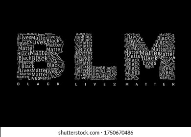 Black Lives Matter  Illustration text on black background. Black lives matter is an international human rights movement. Great Illustration for T-shirt print 