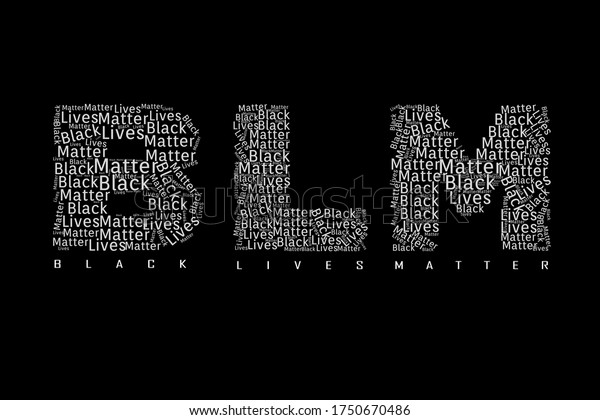 Black Lives Matter \
Illustration text on black background. Black lives matter is an\
international human rights movement. Great Illustration for T-shirt\
print 