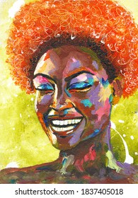 Black lives matter  Portrait african woman in street style hand drawn acrylic canvas  Pop art style picture  Acrylic beauty african woman  Painting fashion illustration  
