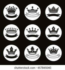 Black Luxury Crowns Collection Isolated 3d Stock Illustration 457845040 ...